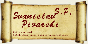 Svanislav Pivarski vizit kartica